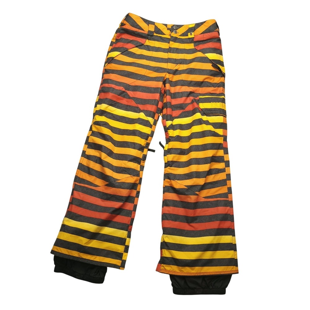 Burton Snow Pants Mens S Multicolor Stripe DRYRIDE Ski Waterproof Vented Cargo